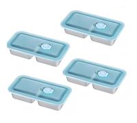 Condiment Containers With Lids - 4 Pieces Small Salad Dressing Boxes | Leakproof Reusable Seasoning Storage Trays | Lunch Travel Picnic Food Containers | Stainless Steel Sauce Compartment Box