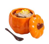 Condiment Jar Set, Pumpkin Shape Container, 400ml Storage Capacity, Included Serving Spoon, Lidded Ceramic Design, Perfect for Kitchen Decor and Organizing Sugar or Tea Leaves During Halloween