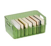 Condiment Packet Organizer - Non Slip Adjustable Box | Clear Handle Storage with Dividers for Kitchen Pantry Snack Containers Home Table Living Room Office Dorm Makeup Food Drink Organization for Easy