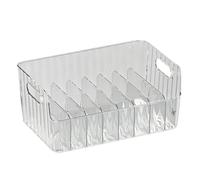 Condiment Packet Organizer - Non Slip Adjustable Food Storage Box with Clear Handle, Snack Container for Home Kitchen Living Room Table Office Dorm, Multi Use Organizer for Book Makeup Food Drink