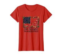 Condimenti a Stella con Lustrini Maglietta, Donna, Rosso, M