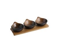 Condimento ciotola Ceramica DIP/DIGURAZIONE Ciotole con vassoio Piccolo Condimento Piatto Creativo Retro Snack Fruit Bowl Ristorante Salsa di porcellana Piatto di salsa(G)