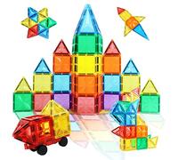 Condis Costruzioni Magnetiche Bambini 60 Pezzi, Giochi Blocchi Magnetici Bambini Tessere Gioco Costruzione 3 4 5 6 7 8 anni Giocattoli Bambino Calamite Regalo Montessori