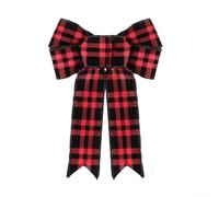 Condisci con il nostro splendido set di due ornamenti natalizi a nastro oggi (plaid S)