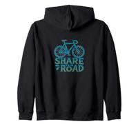 Condividi Il Design della Bicicletta da Strada con Messaggio di Sicurezza Felpa con Cappuccio