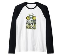 Condividi Il Design della Bicicletta da Strada con Messaggio di Sicurezza Maglia con Maniche Raglan