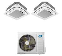 Condizionatore a cassetta 4 vie dual split 9000+9000 Btu Diloc Over A++ D.OVER214 inverter R32