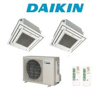 Condizionatore Climatizzatore Daikin Dual Split a Cassetta FFA-A R-32 9000+18000 BTU Con 2MXM50M Comando a Filo + Griglia