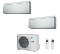 Condizionatore Climatizzatore Daikin R-32 Dual Split Stylish New Total Silver 12000 +Pavimento Perfera Floor 12000 BTU Con Esterna 2MXM50A Wi-Fi Incluso