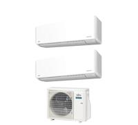 Condizionatore Climatizzatore Fujitsu Dual Split Inverter Serie KM R32 7000+12000 BTU Con AOEG14KBCA2 Wi-Fi