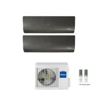 Condizionatore Climatizzatore Haier Dual Split Inverter Flexis Plus Black R-32 7000+7000 Con 2U40S2SM1FA Wi-Fi Integrato