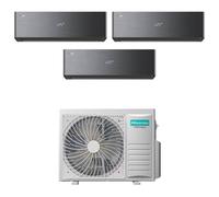 Condizionatore Climatizzatore Hisense Trial Split Inverter R-32 Serie Energy Pro X Black 9000+9000+9000 BTU Con 3AMW62U4RJC Wi-Fi Integrato 9+9+9