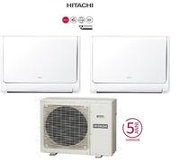 Condizionatore Climatizzatore Hitachi Dual Split airHome Floor R32 9000+12000 BTU Con RAM-G43N2HA(B)E Wi-Fi Optional