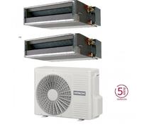 Condizionatore Climatizzatore Hitachi Dual Split Canalizzato R32 9000+9000 BTU Con RAM-G55N2HA(B)E Wi-Fi Optional Con Comando