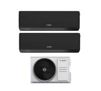 Condizionatore Climatizzatore Junkers Bosch Dual Split Inverter R-32 Serie Climate 7000i Black 7000+7000 BTU Con 5000M 41/2 E Wi-Fi Integrato 7+7
