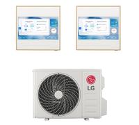 Condizionatore Climatizzatore LG Dual Split Inverter R-32 Artcool Gallery LCD 9000+12000 Btu con MU2R17 Wi-Fi Integrato