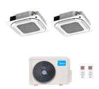 Condizionatore Climatizzatore Midea Cassetta 4 Vie Slim Dual Split R-32 9000+12000 BTU Con M2OE-18HFN8-Q