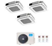 Condizionatore Climatizzatore Midea Cassetta 4 Vie Slim Trial Split R-32 9000+12000+12000 BTU Con M4O-36FN8-Q