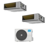 Condizionatore Climatizzatore Midea Dual Split Inverter Canalizzabile R-32 12000+12000 Con M3OA-27HFN8-Q Wi-Fi Integrato