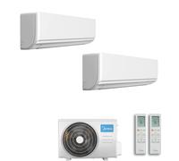 Condizionatore Climatizzatore Midea Dual Split Inverter Exclusive R-32 9000+9000 BTU Con M2OE-18HFN8-Q - Wi-Fi Incluso