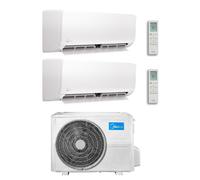 Condizionatore Climatizzatore Midea Dual Split Inverter R-32 Xtreme Pro Green 12000+12000 BTU Con M2OE-18HFN8-Q Wi-Fi Incluso