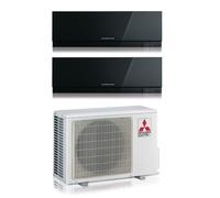 Condizionatore Climatizzatore Mitsubishi Electric Dual Split inverter Kirigamine Zen Black MSZ-EF R-32 9000+12000 Colore Nero con MXZ-2F53VF4 9+12 Wi-