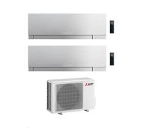 Condizionatore Climatizzatore Mitsubishi Electric Dual Split Inverter Kirigamine Zen Silver MSZ-EF R-32 7000+9000 Colore Argento con MXZ-2F42VF4 7+9 W