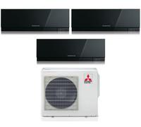 Condizionatore Climatizzatore Mitsubishi Electric Trial Split inverter Kirigamine Zen Black MSZ-EF R-32 9000+12000+12000 Colore Nero con MXZ-3F68VF4 9