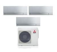 Condizionatore Climatizzatore Mitsubishi Electric Trial Split Inverter Kirigamine Zen Silver MSZ-EF R-32 12000+12000+12000 Colore Argento con MXZ-3F68