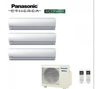 Condizionatore Climatizzatore Panasonic trial split inverter Etherea White R-32 Wi-Fi Con Econavi 9000+9000+12000 Con CU-3Z52TBE