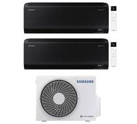 Condizionatore Climatizzatore Samsung WindFree Black wifi dual split 9000+12000 btu inverter A+++ in R32 AJ040TXJ2KG in Pompa di Calore Nero