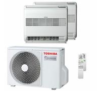 Condizionatore Climatizzatore Toshiba Dual Split Inverter Console Pavimento R-32 7000+7000 BTU RAS-2M18G3AVG-E Wi-Fi Optional