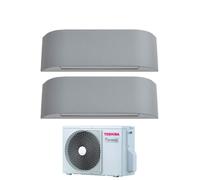 Condizionatore Climatizzatore Toshiba Dual Split Inverter Haori Grigio 13000+13000 BTU R-32 Wi-Fi Integrato Con RAS-2M18U2AVG-E