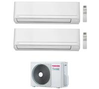 Condizionatore Climatizzatore Toshiba Dual Split Inverter R-32 Modello Seiya Classic 10000+10000 BTU Con RAS-2M18G3AVG-E Wi-Fi Optional