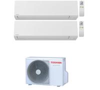 Condizionatore Climatizzatore Toshiba Dual Split Inverter Shorai Edge White Wi-Fi 7000+7000 BTU Con RAS-2M14G3AVG-E