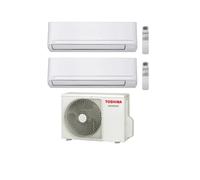 Condizionatore Climatizzatore Toshiba Dual Split Seiya R-32 7000+7000 BTU Con RAS-2M14U2AVG-E Wi-Fi Optional