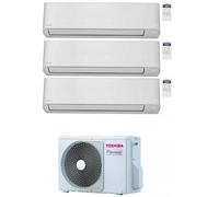 Condizionatore Climatizzatore Toshiba Trial Seiya R-32 7000+7000+7000 BTU Con RAS-3M18U2AVG-E Wi-Fi Optional
