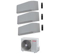 Condizionatore Climatizzatore Toshiba Trial Split Haori Grigio 10000+10000+10000 BTU R-32 Wi-Fi Integrato Con RAS-3M18U2AVG-E