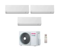 Condizionatore Climatizzatore Toshiba Trial Split Inverter Shorai Edge White Wi-Fi 13000+13000+16000 BTU Con RAS-3M26G3AVG-E