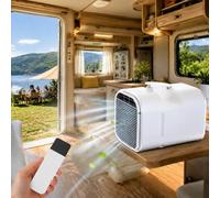Condizionatore compatto, campeggio portatile, modalità 4 in 1, silenzioso 42 dB, telecomando con timer 12 ore, area di raffreddamento 8-10 m², for viaggi all'aperto in tenda, camper