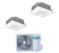 Condizionatore con inverter a cassetta 4 Vie Hisense dual split 18000+18000 Btu in A++ con R32 4AMW81U4RJC