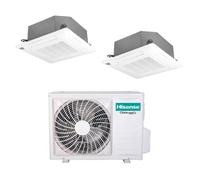 Condizionatore con inverter a cassetta 4 Vie Hisense dual split 9000+9000 Btu in con R32 2AMW52U4RXC