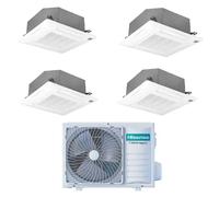 Condizionatore con inverter a cassetta 4 Vie Hisense quadri split 9000+9000+9000+9000 Btu in A++ con R32 4AMW81U4RJC