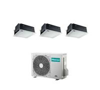 Condizionatore con inverter a cassetta 4 Vie Hisense trial split 9000+12000+18000 Btu in A++ con R32 4AMW81U4RJC