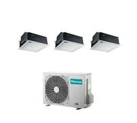 Condizionatore con inverter a cassetta 4 Vie Hisense trial split 9000+9000+9000 Btu in A++ con R32 3AMW52U4RJC