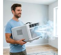 Condizionatore da campeggio portatile da 3400 BTU, temperatura di raffreddamento 16-32°C, piccola unità AC 3 in 1 silenziosa con potenza ridotta da 300 W, for tenda, camper, camion, interni