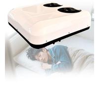 Condizionatore Da Parcheggio 12v/24v per Camper E Camion,Doppia Ventola 2600w(24v),Ultra Silenzioso (<45db),Tecnologia Inverter a Frequenza Variabile,Abs,12V-White