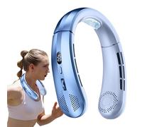 Condizionatore d'aria da collo con , ventole a gola sospesa, ventilatore senza pala, display a LED, non si attorciglia, flusso d'aria a 360°, ricaricabile, condizionatore d'aria per sport