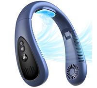 Condizionatore d'aria da collo, ventilatore portatile da collo con piastra di raffreddamento a 360°, ventilatore USB ricaricabile da 5000 mAh, senza lama, portatile, pieghevole, per uomini, donne