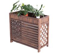 Condizionatore d'Aria in Legno per Esterni Rack Copri Condizionatore da Esterno Legno,Marrone, Copertura Condizionatore,100x43x94cm,110x50x85cm,Supporto per Fiori ( Size : 110x50x85cm(43.3x20x33.5in)